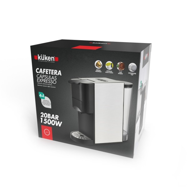 ✨ Cafetera Cápsulas 4 en 1 KÜKEN 20 BAR - ¡Descubre la excelencia en café Nespresso & Dolce Gusto! ☕️🚀